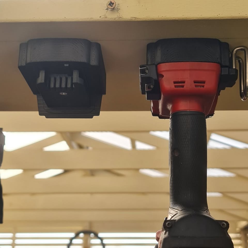 Milwaukee M18 Tool Mount for Garage Storage- Gift for the Handyman- Black Single