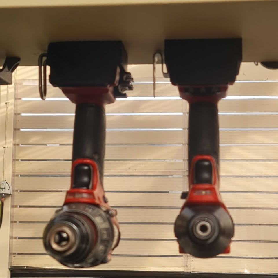 Milwaukee M18 Tool Mount for Garage Storage- Gift for the Handyman- Black Single