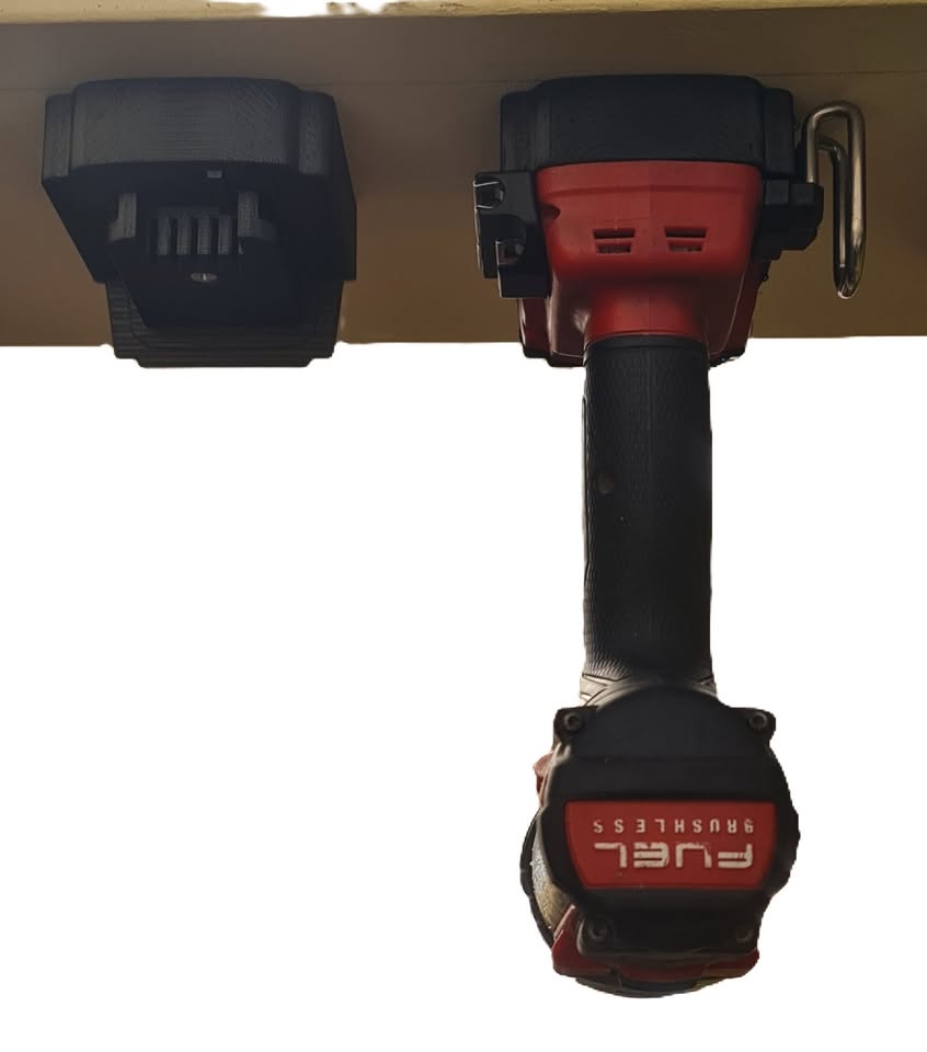 Milwaukee M18 Tool Mount for Garage Storage- Gift for the Handyman- Black Single