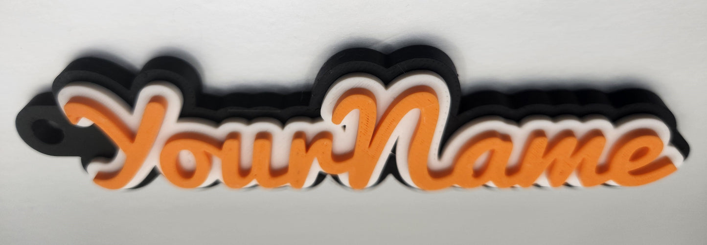 Customisable keychain custom keyring for gift custom keyring layered name gift 3d printed keychain custom keychain