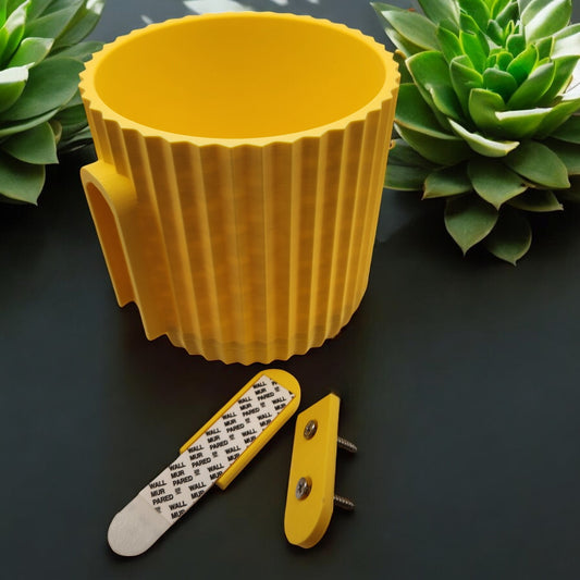 Large Yellow Verdant Design Indoor Wall Planter Pot Mid Century Modern Cute Planter removable drip tray unique planters succulent pots