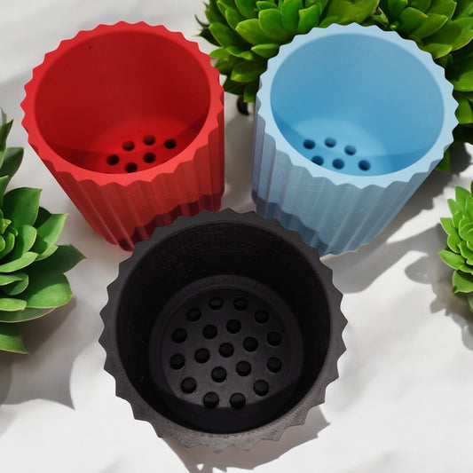 Set of 3 Large Verdant Design Indoor Tabletop Planter Pot Mid Century Modern Cute Planter removable drip tray unique planters succulent pots